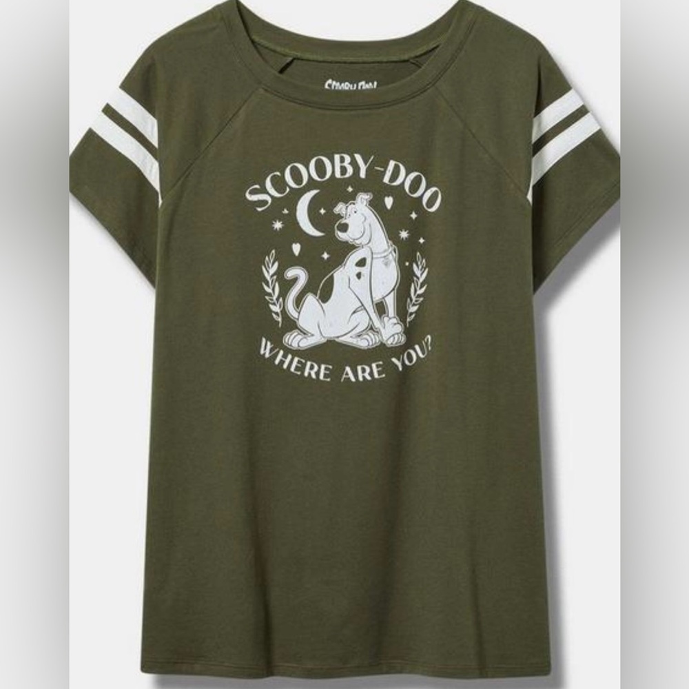 Torrid Scooby Doo fitted cotton varsity boatneck tee size 5X